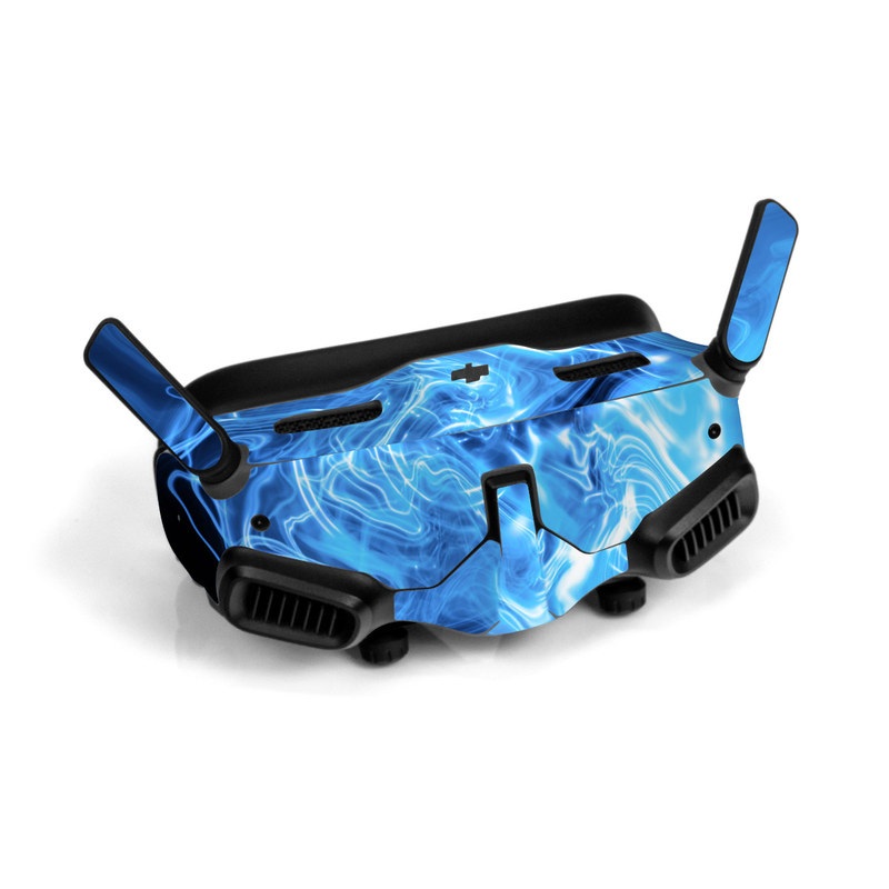 DJI Goggles 2 Skin design of Blue, Water, Electric blue, Organism, Pattern, Smoke, Liquid, Art, with blue, black, purple colors
