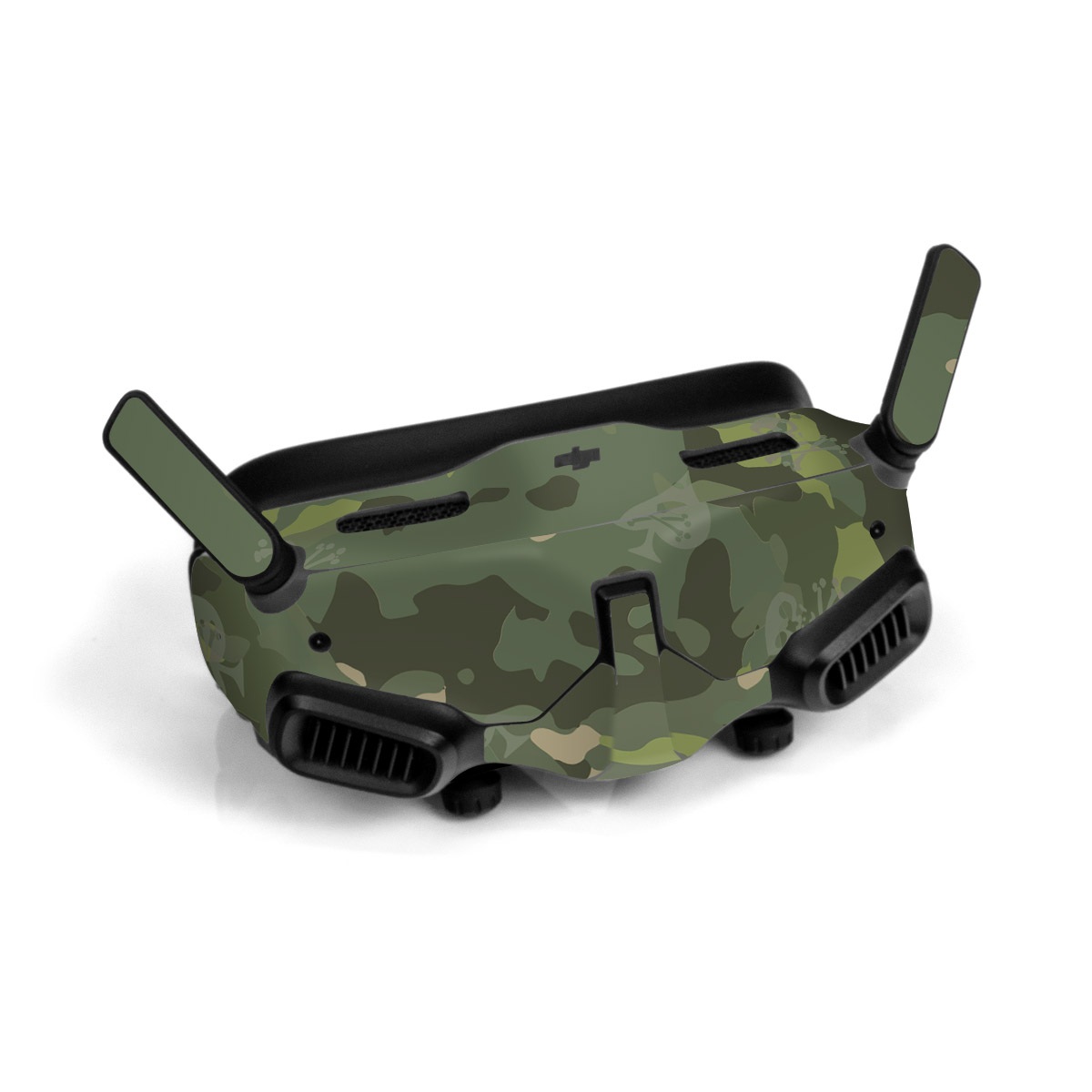 DJI Goggles 2 Skin design of Military camouflage, Pattern, Camouflage, Uniform, Clothing, Green, Design, Leaf, Plant, Illustration, with green, brown colors