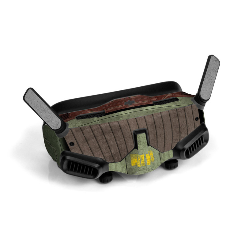 DJI Goggles 2 Skin design of Rectangle, Screenshot, Font, Wood, Pattern, Symmetry, Machine, Gas, Parallel, Engineering, with red, green, yellow, black, gray, white colors