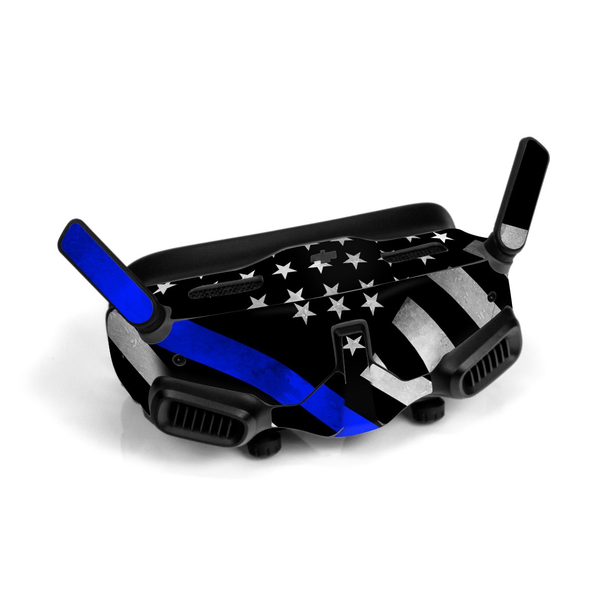 DJI Goggles 2 Skin design of Flag of the united states, Flag, Cobalt blue, Pattern, Line, Black-and-white, Design, Monochrome, Electric blue, Parallel, with black, white, gray, blue colors
