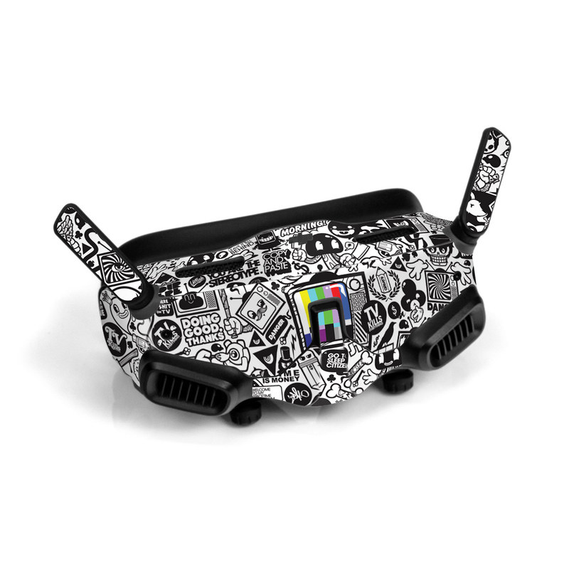 DJI Goggles 2 Skin design of Pattern, Drawing, Doodle, Design, Visual arts, Font, Black-and-white, Monochrome, Illustration, Art, with gray, black, white colors