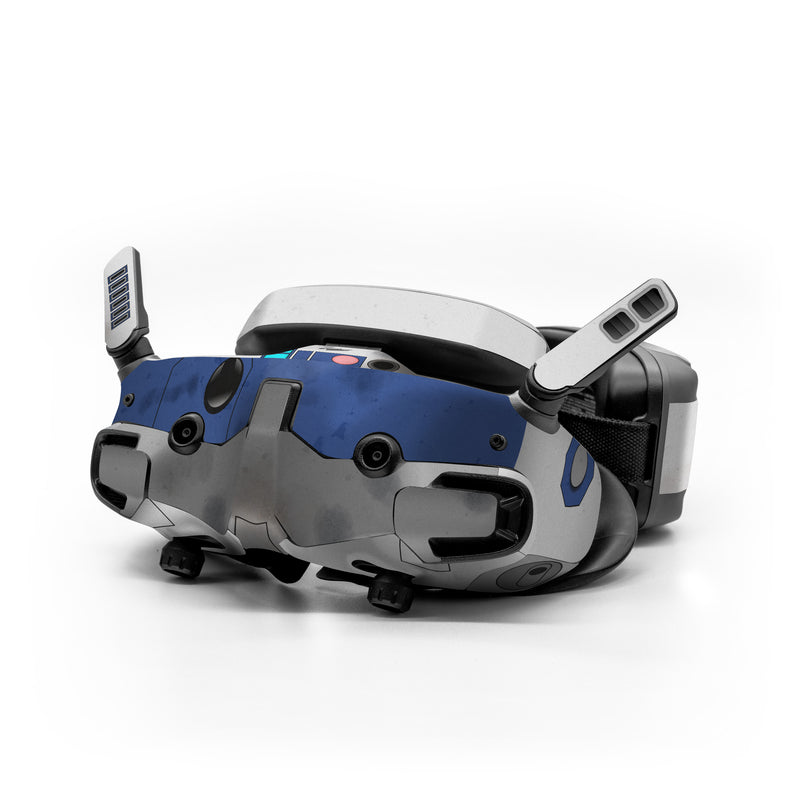 DJI Goggles 3 Skin design, with blue, gray, green, red colors