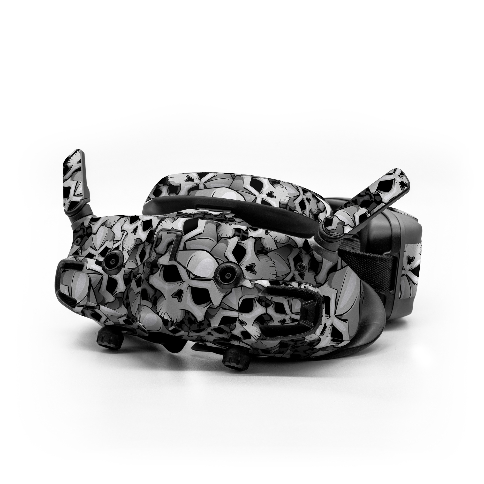 DJI Goggles 3 Skin design of Pattern, Black-and-white, Monochrome, Ball, Football, Monochrome photography, Design, Font, Stock photography, Photography, with gray, black colors