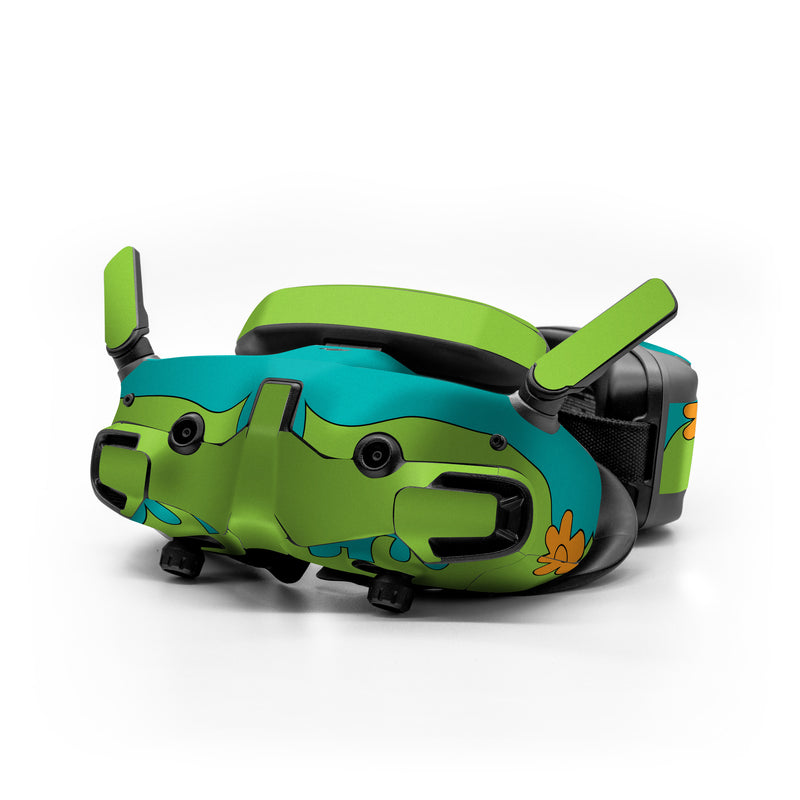 DJI Goggles 3 Skin design of Organism, Font, Happy, Petal, Rectangle, Sharing, Circle, Illustration, Symbol, Grass, with blue, green, orange, white colors