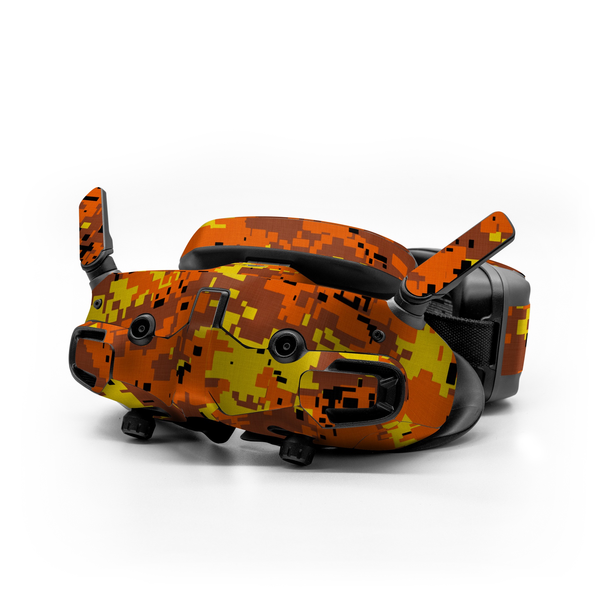DJI Goggles 3 Skin design of Orange, Yellow, Leaf, Tree, Pattern, Autumn, Plant, Deciduous, with red, green, black colors