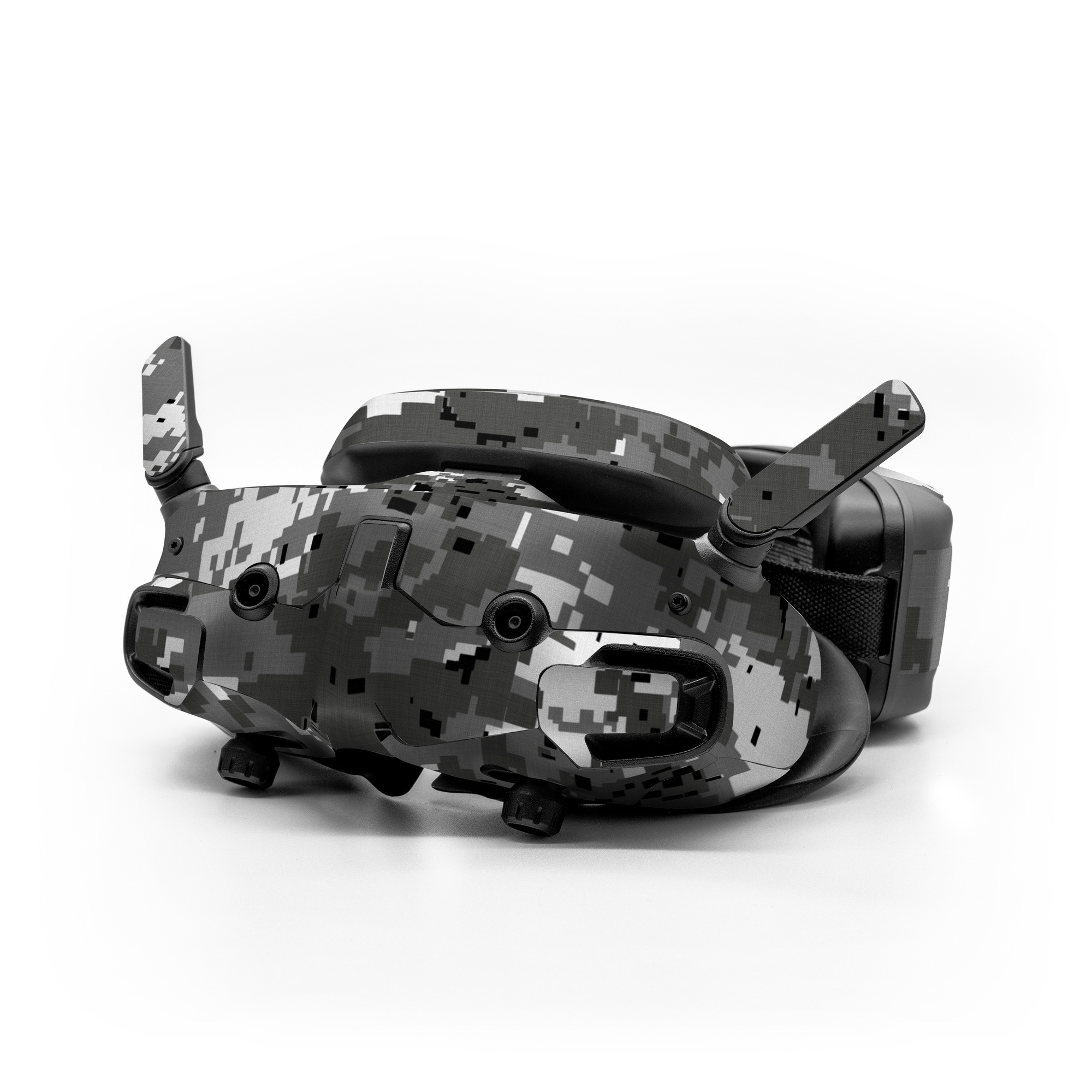 DJI Goggles 3 Skin design of Military camouflage, Pattern, Camouflage, Design, Uniform, Metal, Black-and-white, with black, gray colors