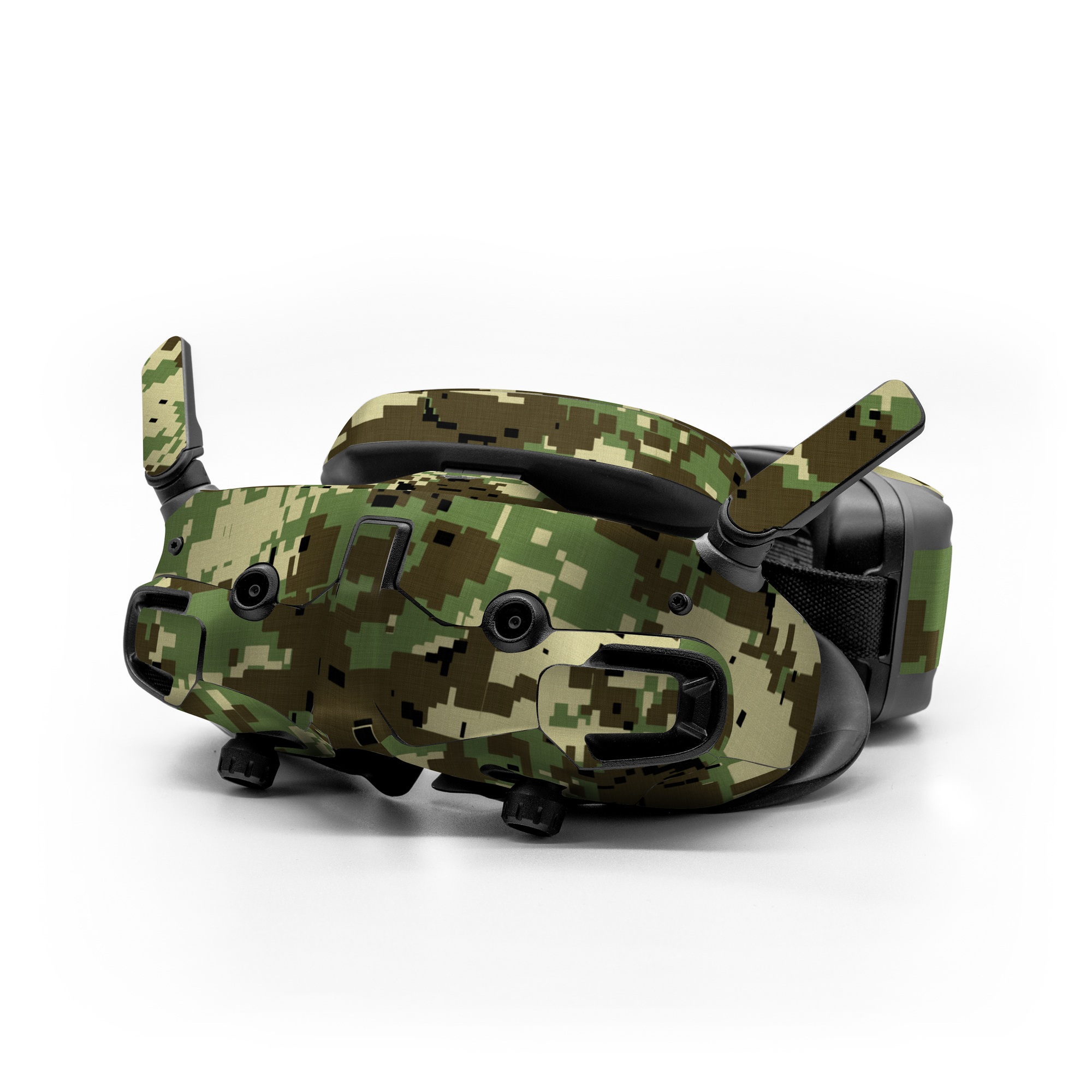 DJI Goggles 3 Skin design of Military camouflage, Pattern, Camouflage, Green, Uniform, Clothing, Design, Military uniform, with black, gray, green colors