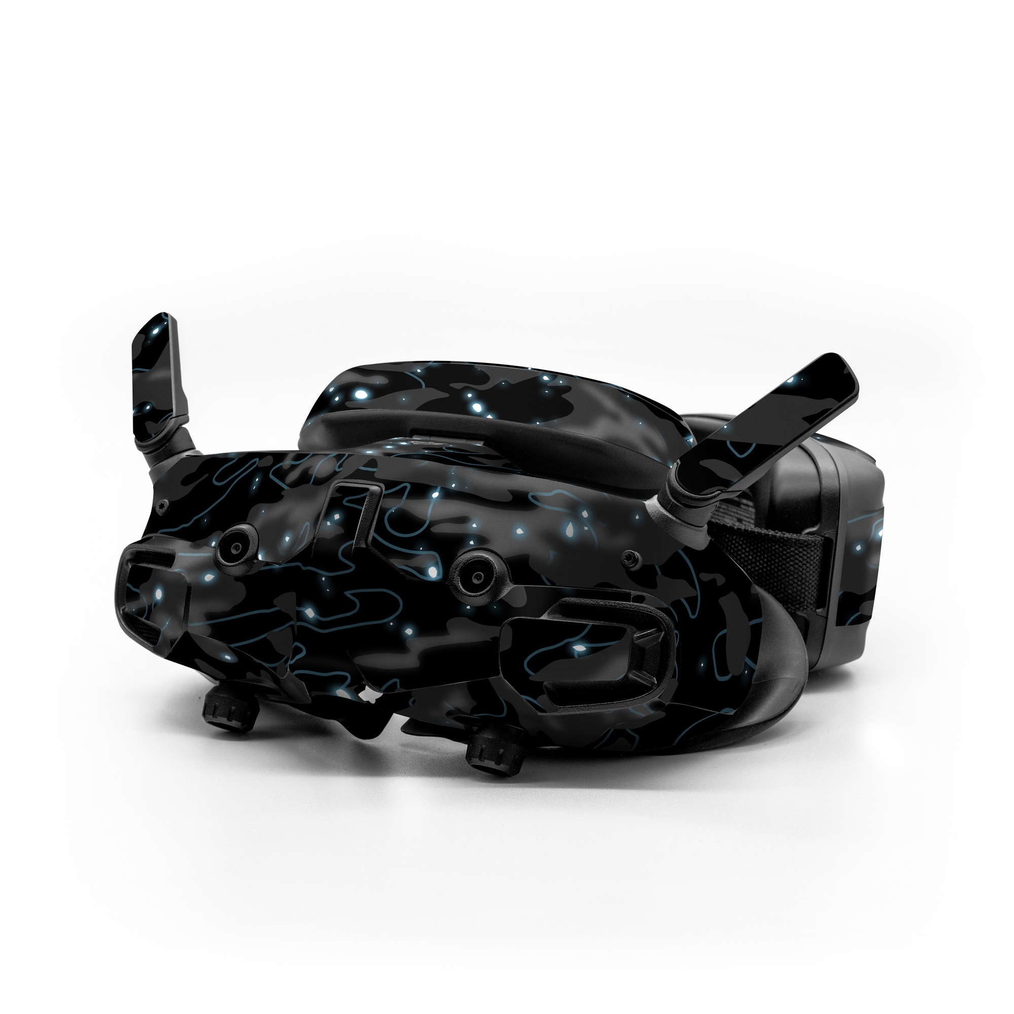 DJI Goggles 3 Skin design of Black, Water, Space, Black-and-white, Granite, with blue, white, gray, blue colors