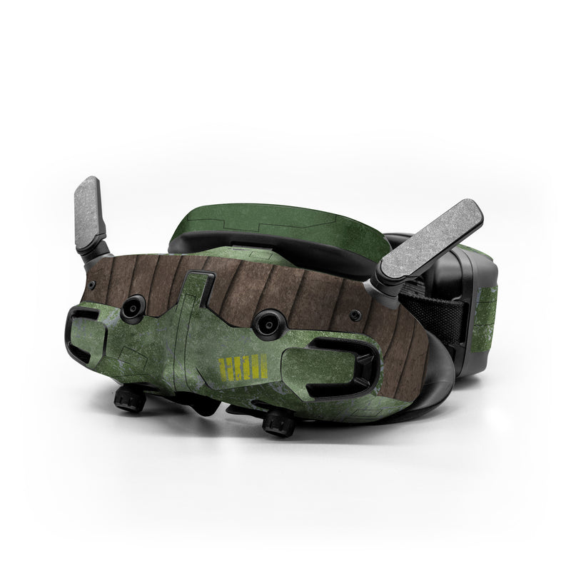 DJI Goggles 3 Skin design of Rectangle, Screenshot, Font, Wood, Pattern, Symmetry, Machine, Gas, Parallel, Engineering, with red, green, yellow, black, gray, white colors