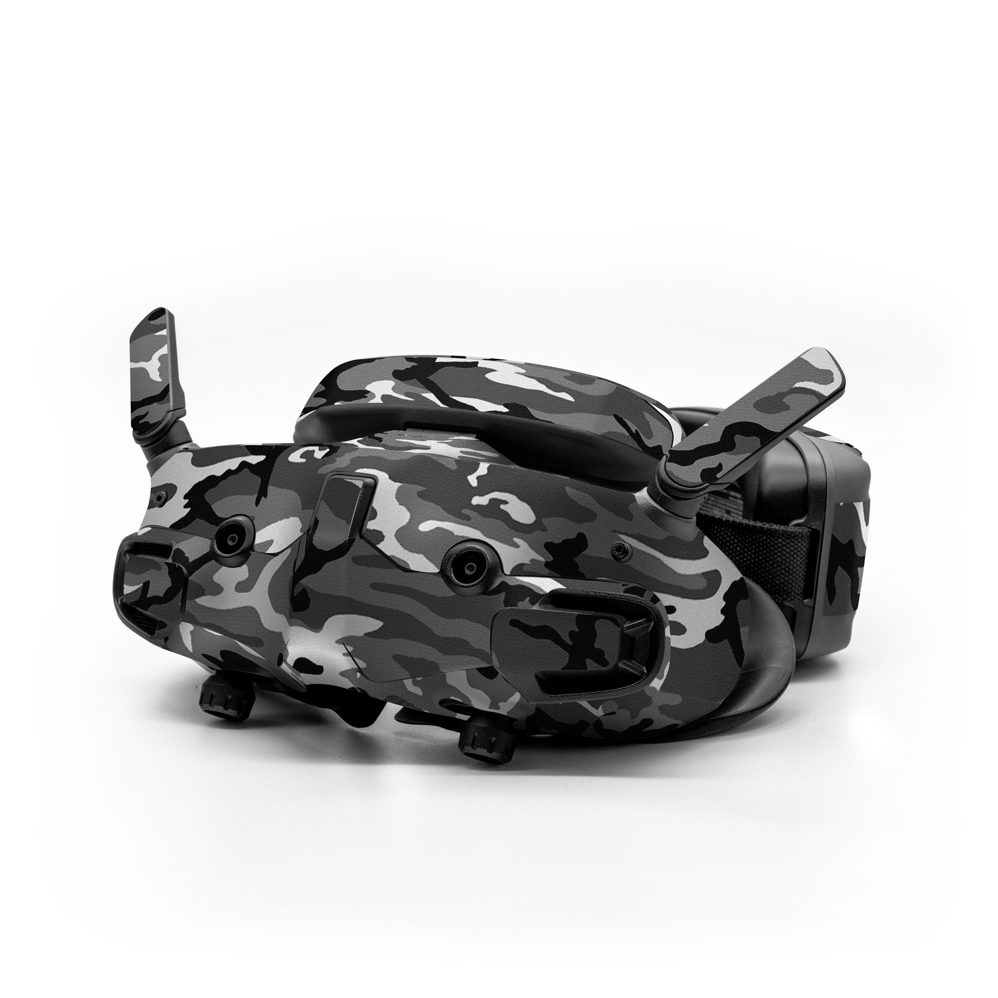 DJI Goggles 3 Skin design of Military camouflage, Pattern, Clothing, Camouflage, Uniform, Design, Textile, with black, gray colors