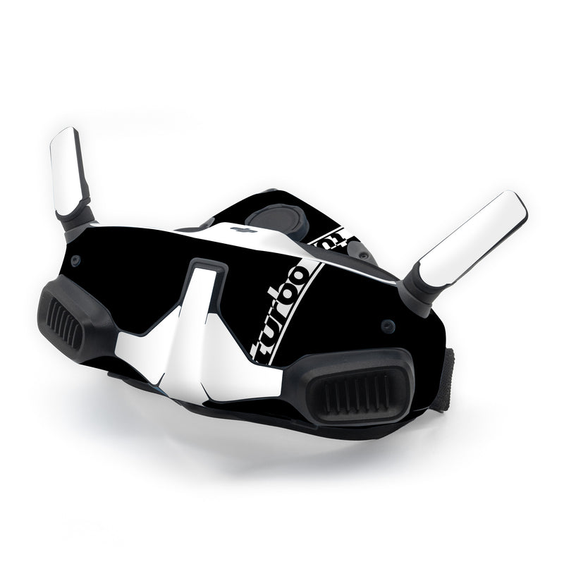 DJI Goggles Integra Skin design of Font, Tints and shades, Rectangle, Electric blue, Logo, Brand, Graphics, Pattern, Darkness, Monochrome photography, with black, white colors