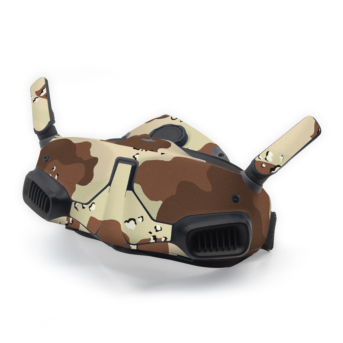 DJI Goggles Integra Skin design of Military camouflage, Brown, Pattern, Design, Camouflage, Textile, Beige, Illustration, Uniform, Metal, with gray, red, black, green colors