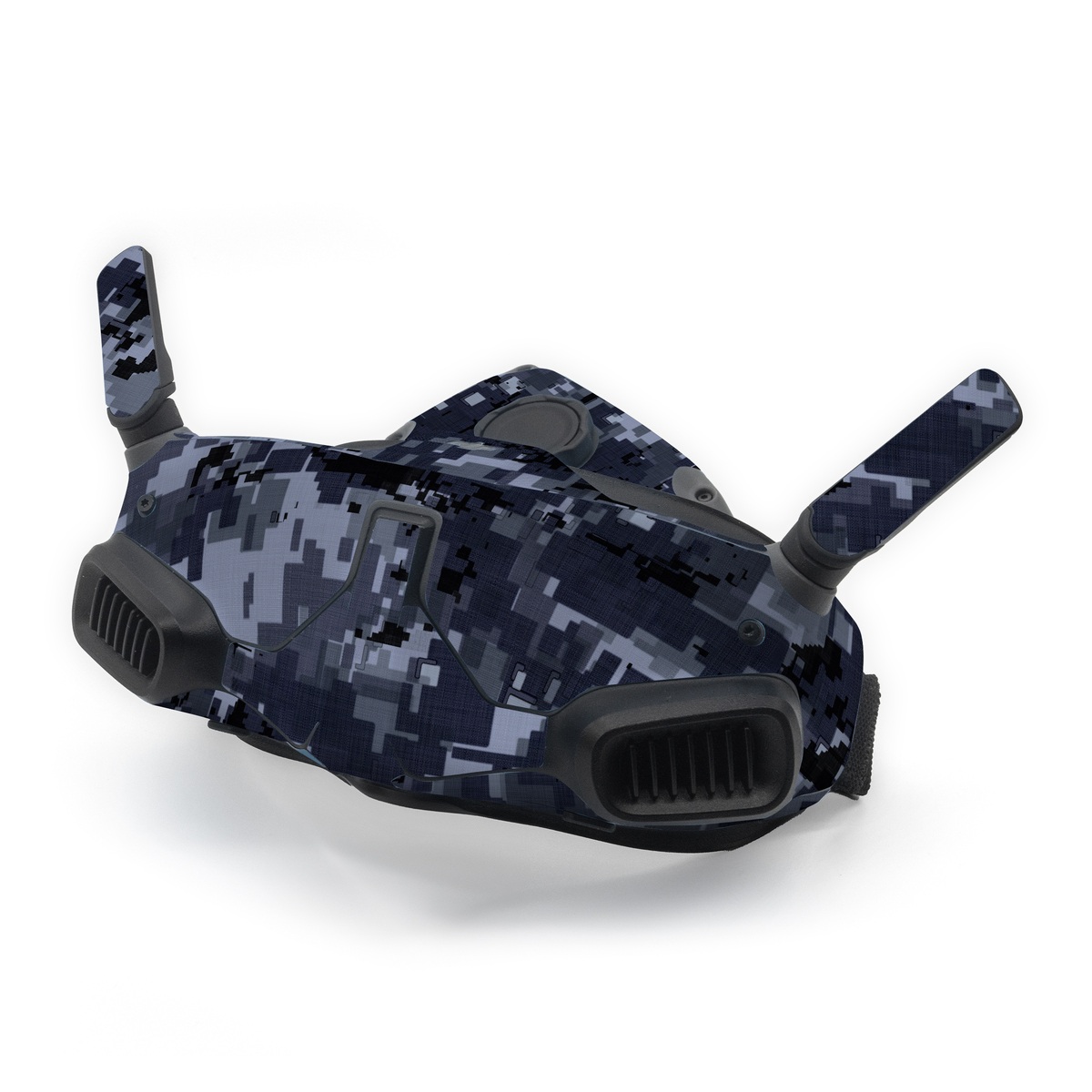 DJI Goggles Integra Skin design of Military camouflage, Black, Pattern, Blue, Camouflage, Design, Uniform, Textile, Black-and-white, Space, with black, gray, blue colors