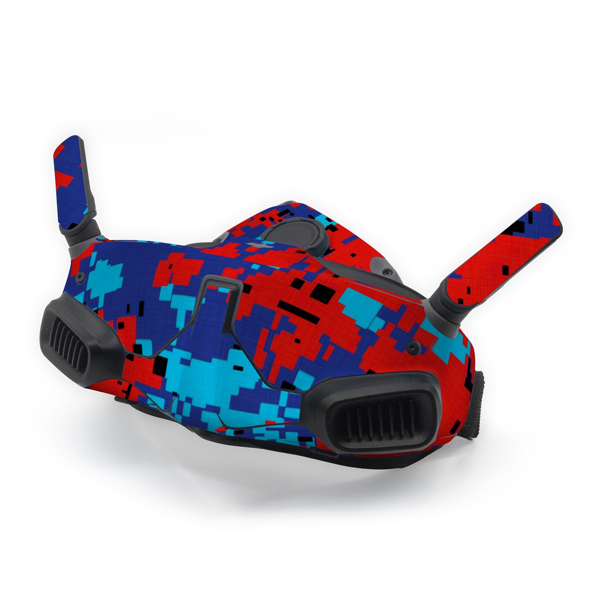 DJI Goggles Integra Skin design of Blue, Red, Pattern, Textile, Electric blue, with blue, red colors