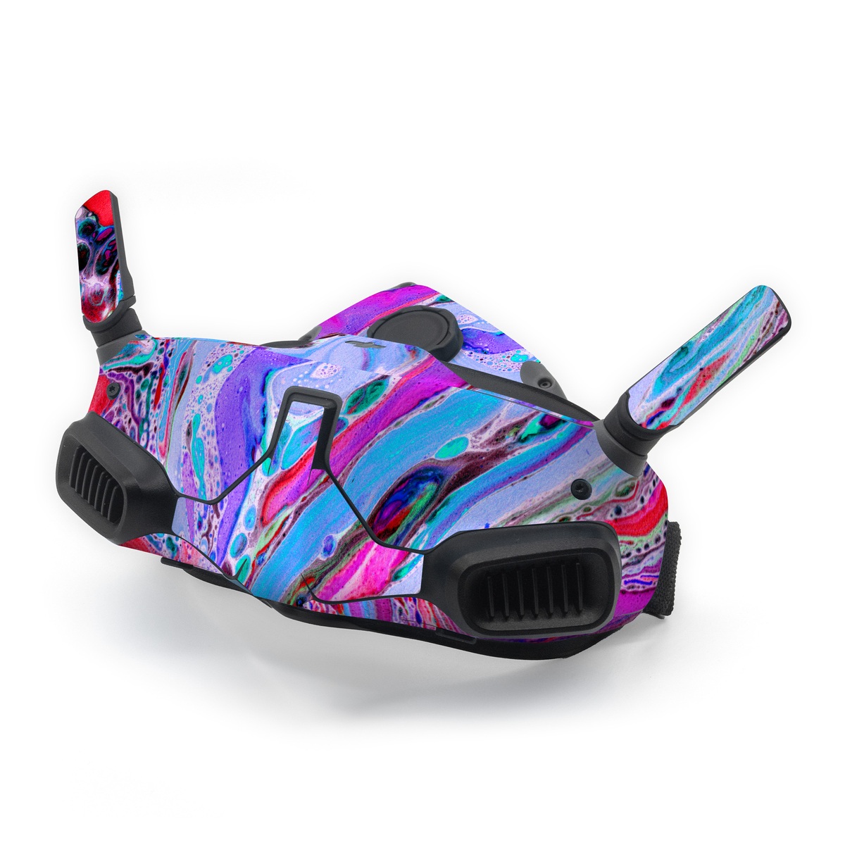 DJI Goggles Integra Skin design of Pink, Purple, Pattern, Design, Visual arts, Art, Psychedelic art, Magenta, Acrylic paint, Colorfulness, with pink, purple, blue, green colors