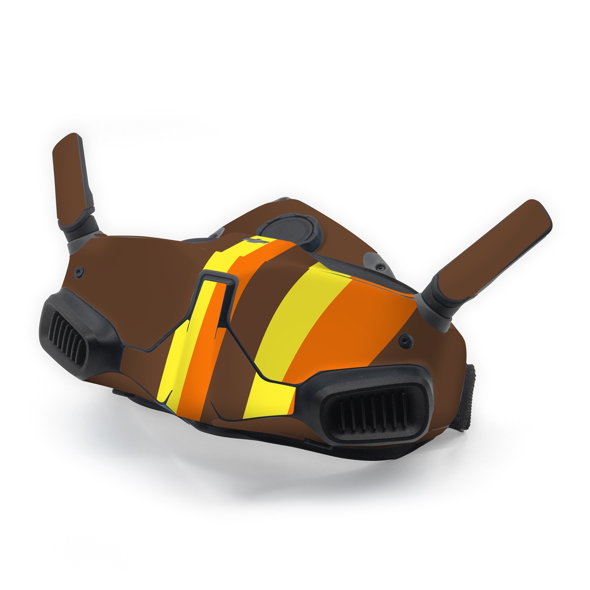 DJI Goggles Integra Skin design of Orange, Yellow, Line, Brown, Font, Material property, Graphic design, Pattern, Parallel, with brown, orange, yellow colors