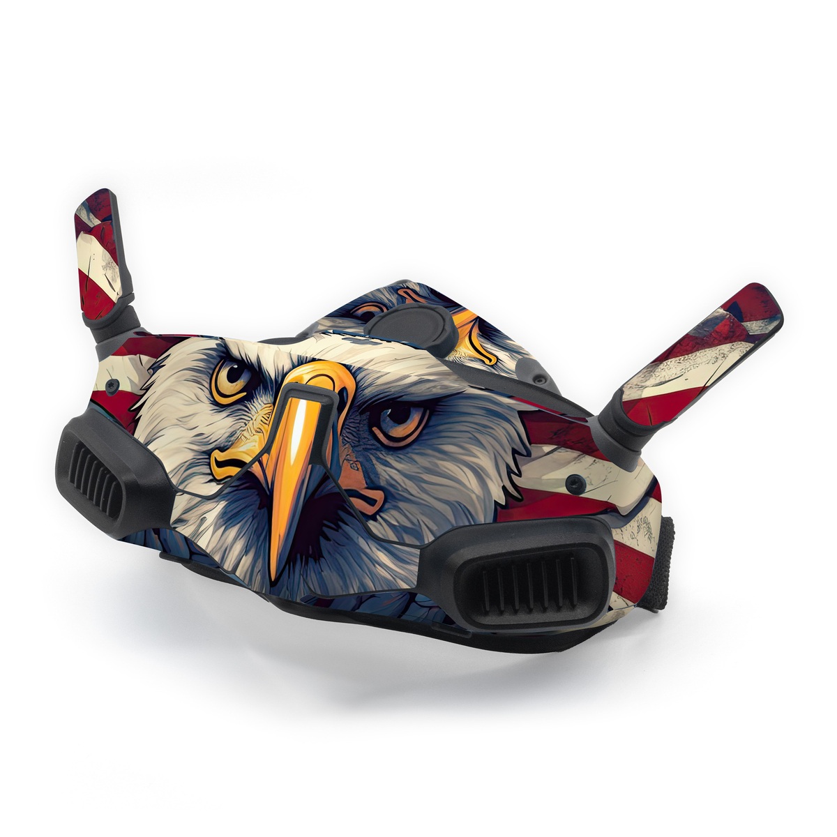 DJI Goggles Integra Skin design of Bird, Accipitridae, Beak, Sea eagle, Falconiformes, Feather, Eagle, Painting, Art, Bald eagle, with red, blue, white, brown, yellow, gray, orange colors