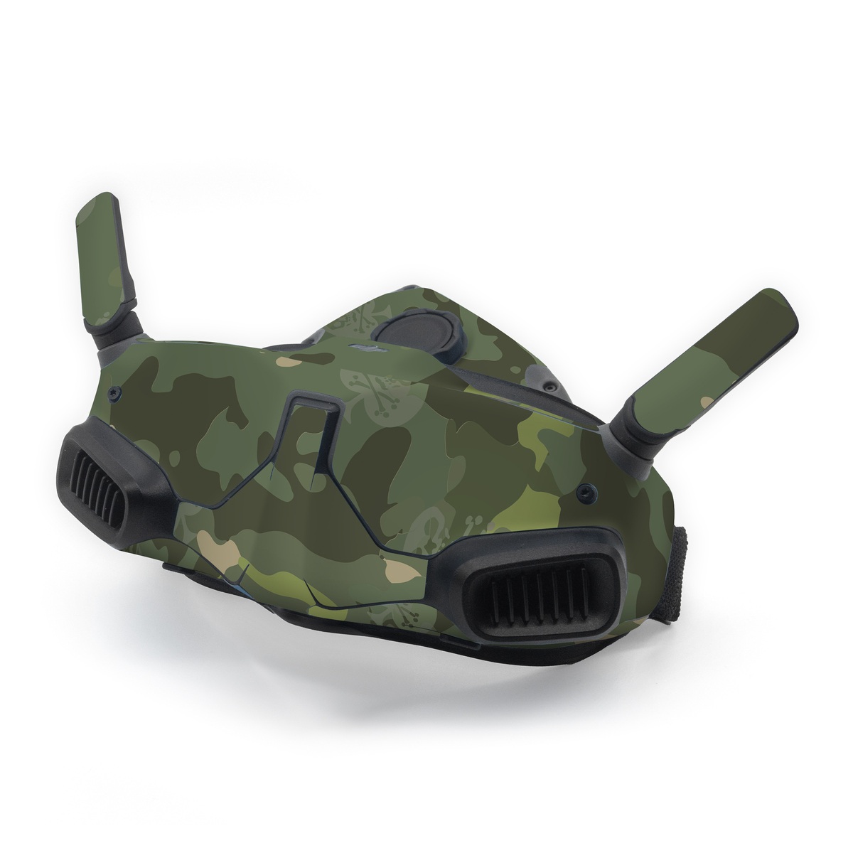DJI Goggles Integra Skin design of Military camouflage, Pattern, Camouflage, Uniform, Clothing, Green, Design, Leaf, Plant, Illustration, with green, brown colors