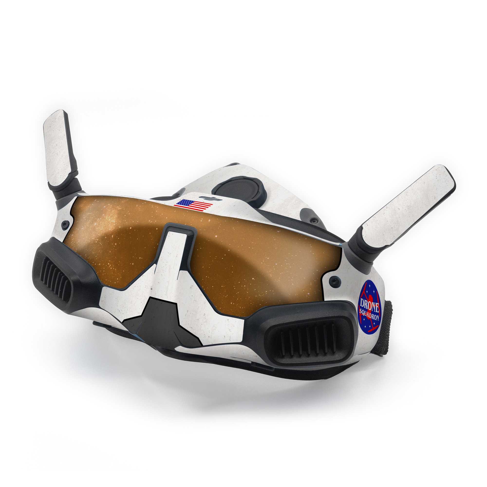DJI Goggles Integra Skin design, with black, white, red, blue, brown colors