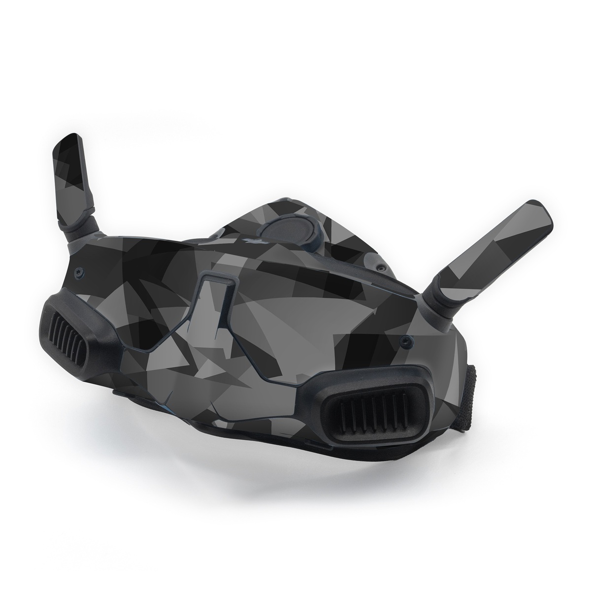 DJI Goggles Integra Skin design of Black, Pattern, Triangle, Black-and-white, Monochrome, Grey, Design, Line, Architecture, Monochrome photography, with black, gray colors