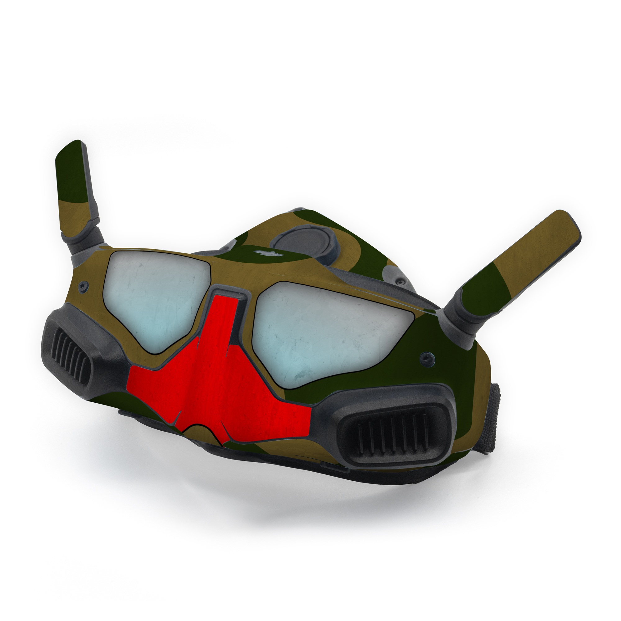 DJI Goggles Integra Skin design of Red, Orange, Shadow, with green, brown, red, white colors