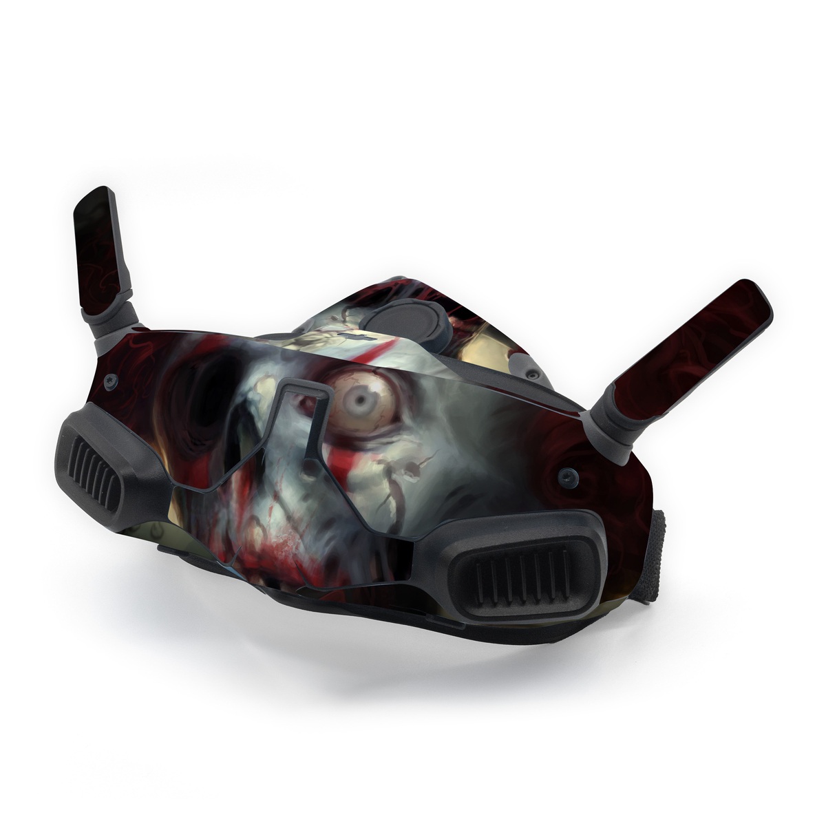 DJI Goggles Integra Skin design of Illustration, Fictional character, Fiction, Supervillain, Demon, Art, Zombie, Ghost, Supernatural creature, Flesh, with black, gray, green, red colors
