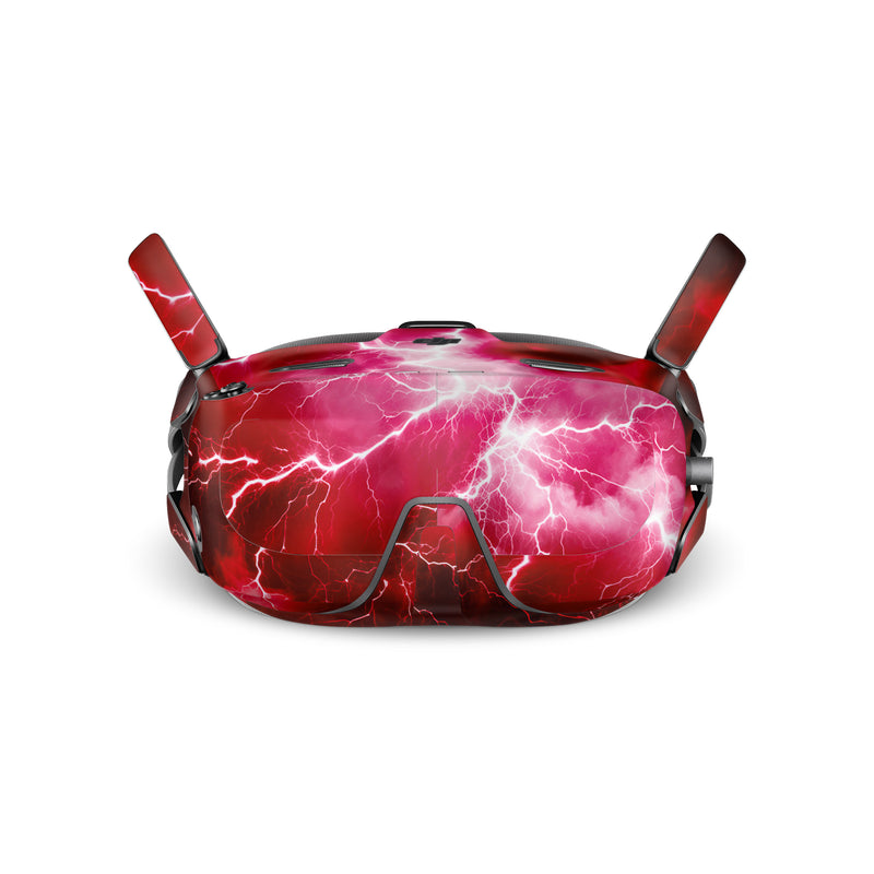 DJI Goggles N3 Skin design of Thunder, Atmosphere, Sky, Light, Purple, Lighting, Water, Thunderstorm, Electricity, Pink, with black, red colors