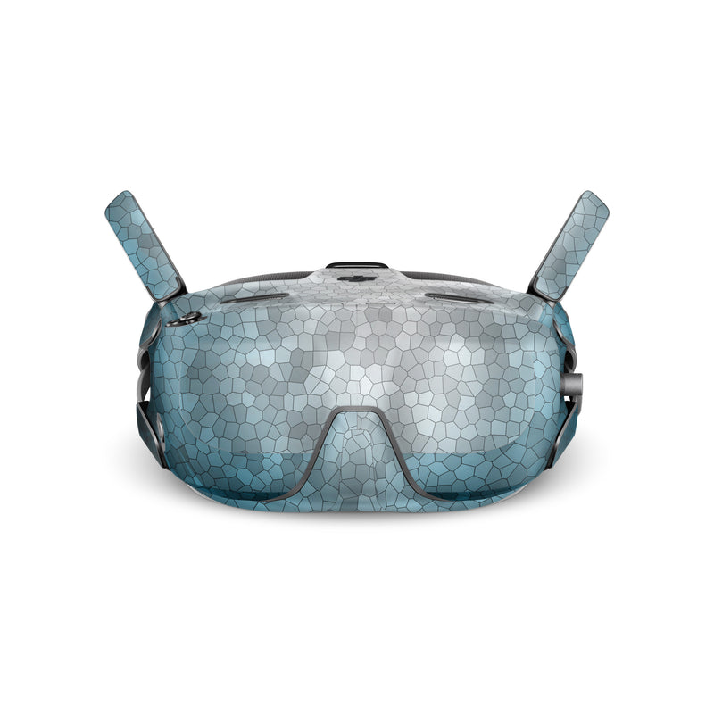 DJI Goggles N3 Skin design of Blue, Aqua, Turquoise, Green, Water, Teal, Sky, Azure, Pattern, Atmosphere, with blue, white, gray colors