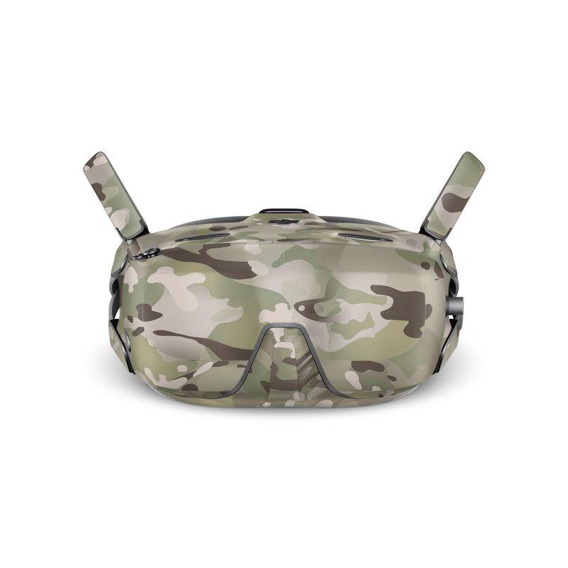 DJI Goggles N3 Skin design of Military camouflage, Camouflage, Pattern, Clothing, Uniform, Design, Military uniform, Bed sheet, with gray, green, black, red colors