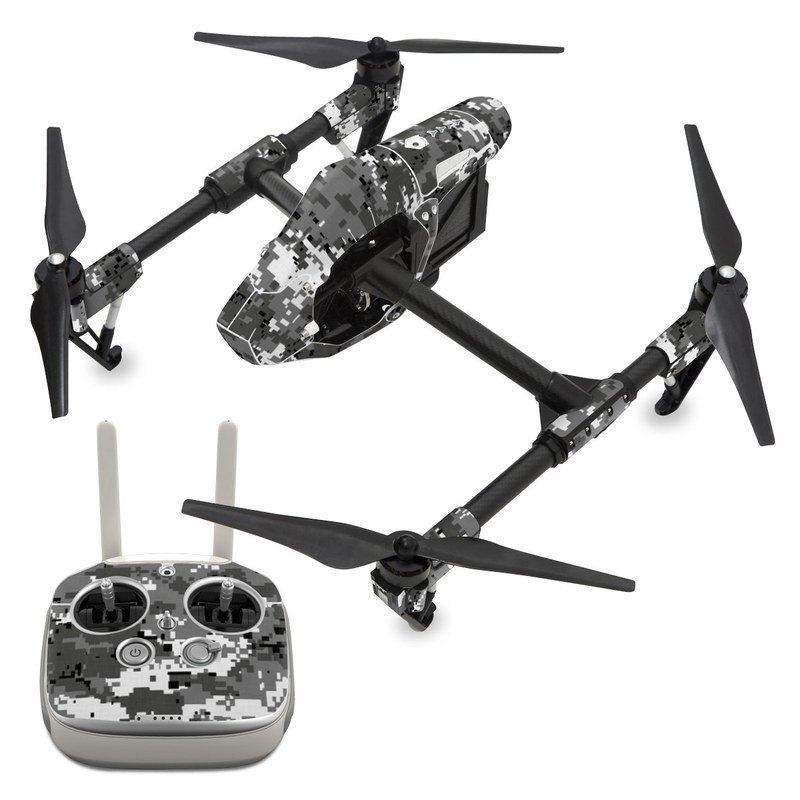 DJI Inspire 1 Skin design of Military camouflage, Pattern, Camouflage, Design, Uniform, Metal, Black-and-white with black, gray colors