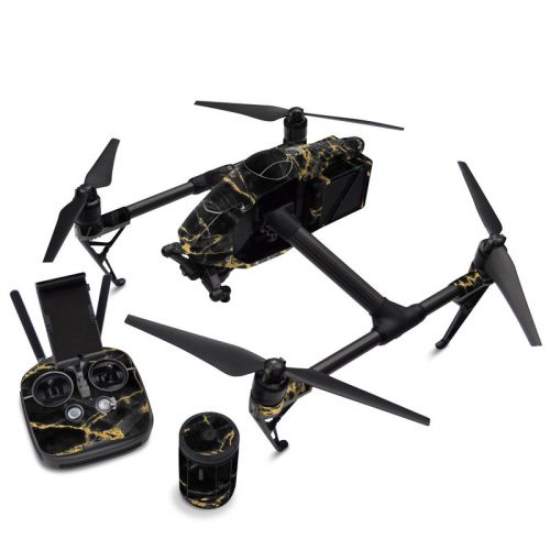 Black Gold Marble DJI Inspire 2 Skin