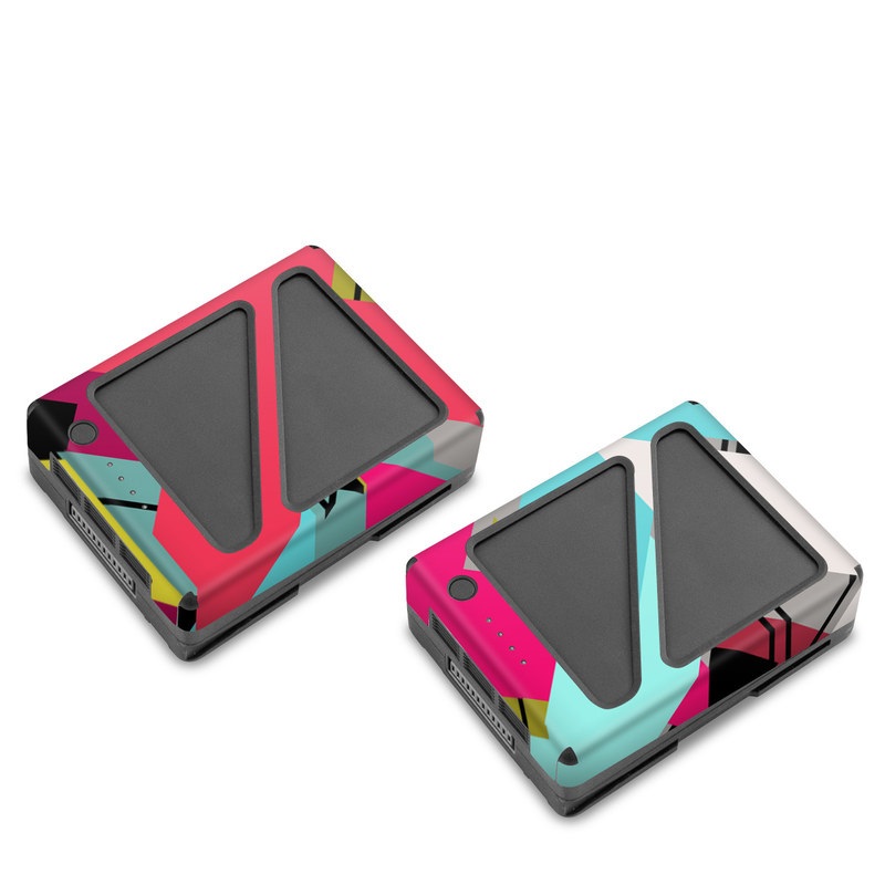 DJI Inspire 2 Battery Skin design of Pattern, Graphic design, Line, Design, Triangle, Font, Illustration, Magenta, Visual arts, with yellow, blue, white, black, red, pink colors