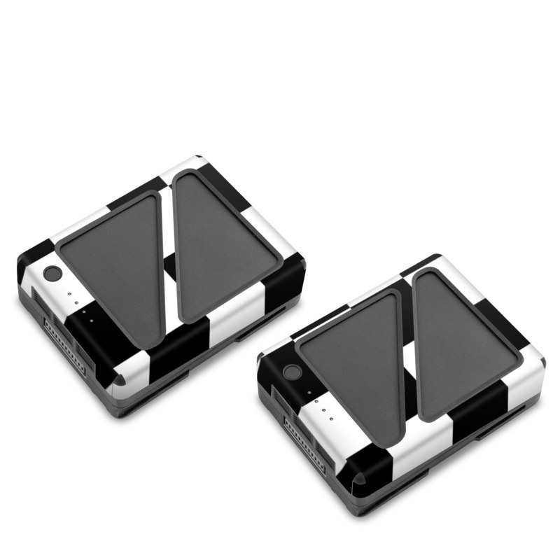 DJI Inspire 2 Battery Skin design of Black, Photograph, Games, Pattern, Indoor games and sports, Black-and-white, Line, Design, Recreation, Square, with black, white colors