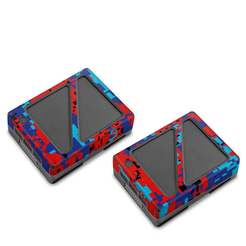 DJI Inspire 2 Battery Skin design of Blue, Red, Pattern, Textile, Electric blue, with blue, red colors