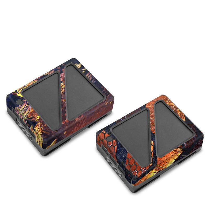 DJI Inspire 2 Battery Skin design of Geological phenomenon, Sky, Water, Cobblestone, Rock, Reflection, Colorfulness, World, Art, with black, red, green colors