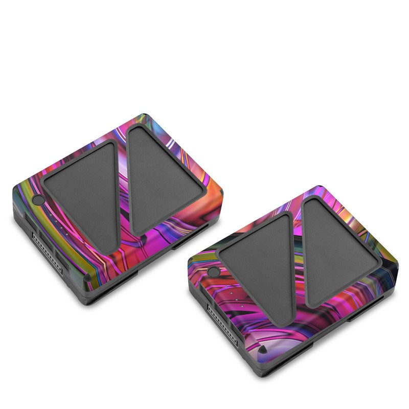 DJI Inspire 2 Battery Skin design of Pattern, Psychedelic art, Purple, Art, Fractal art, Design, Graphic design, Colorfulness, Textile, Visual arts, with purple, black, red, gray, blue, green colors