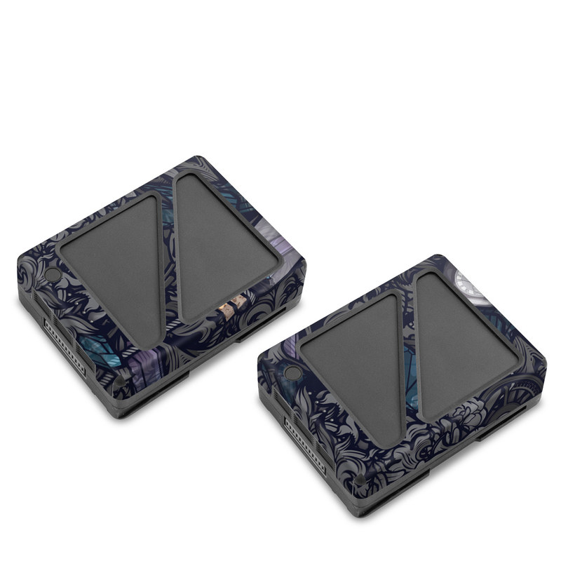 DJI Inspire 2 Battery Skin design of Blue, Pattern, Psychedelic art, Design, Circle, Art, Font, Graphic design, Visual arts, Illustration, with black, gray colors