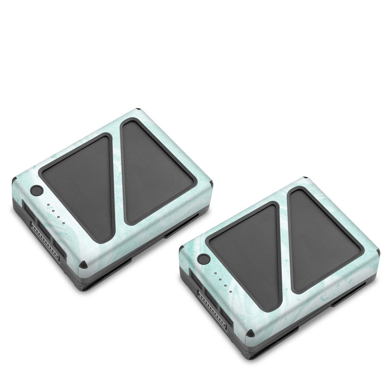 DJI Inspire 2 Battery Skin design of White, Aqua, Pattern, with green, blue colors