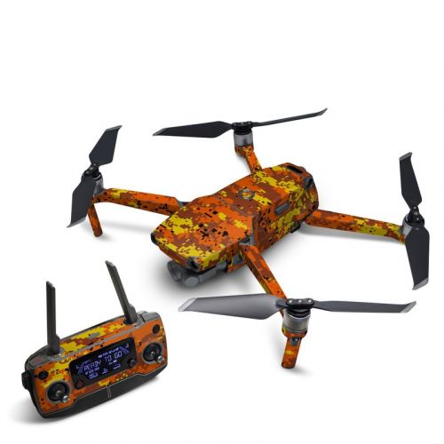 Digital Orange Camo DJI Mavic 2 Skin