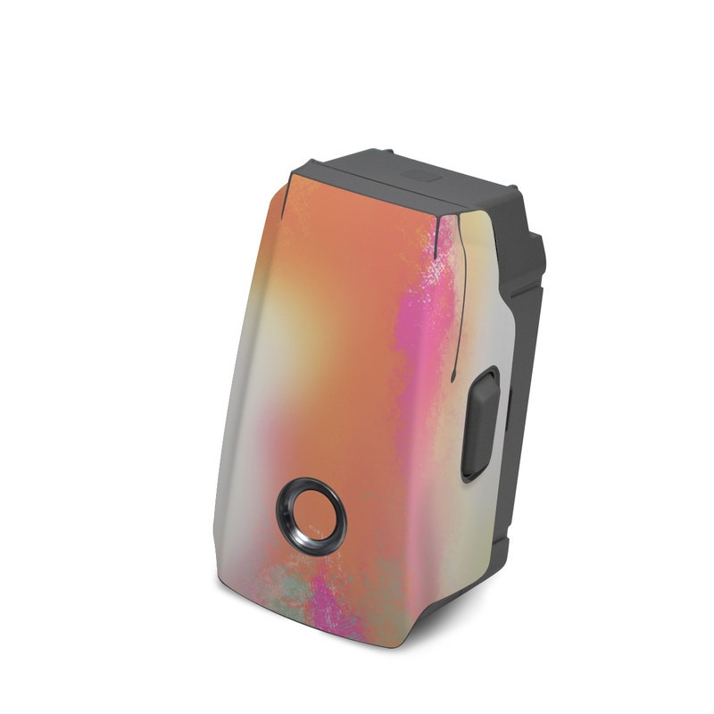 DJI Mavic 2 Battery Skin design of Sky, Yellow, Orange, Pink, Art, Illustration, Visual Arts, Pattern, Colorfulness, Watercolor Paint, with white, pink, orange, yellow, blue, brown colors