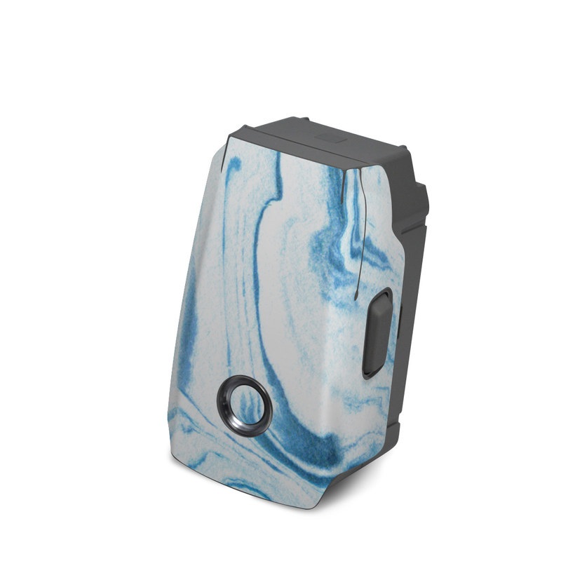 DJI Mavic 2 Battery Skin design of Water, Aqua, Wind wave, Drawing, Painting, Wave, Pattern, Art, with blue colors