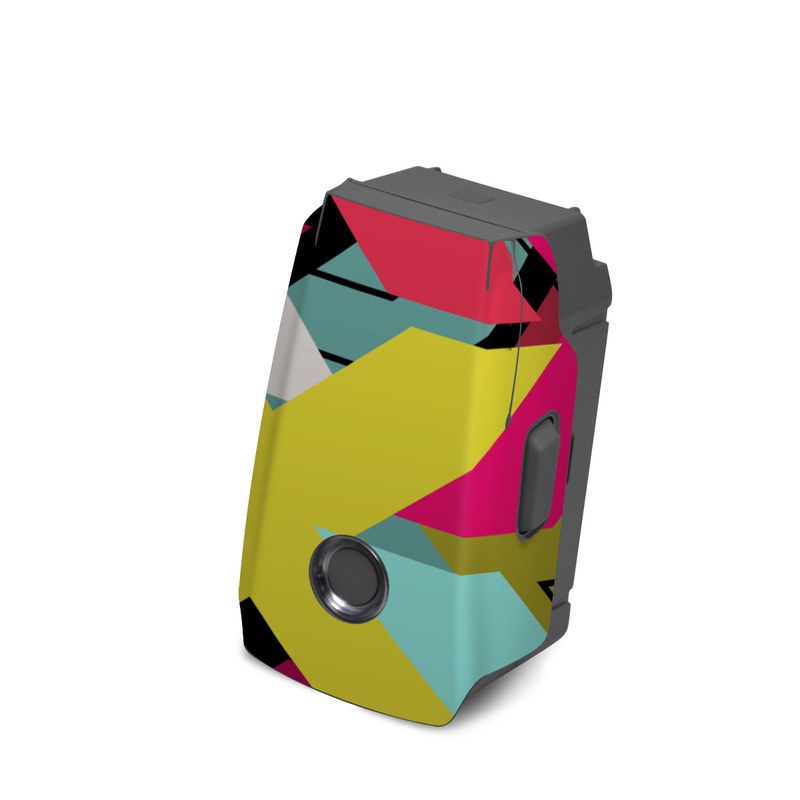 DJI Mavic 2 Battery Skin design of Pattern, Graphic design, Line, Design, Triangle, Font, Illustration, Magenta, Visual arts, with yellow, blue, white, black, red, pink colors