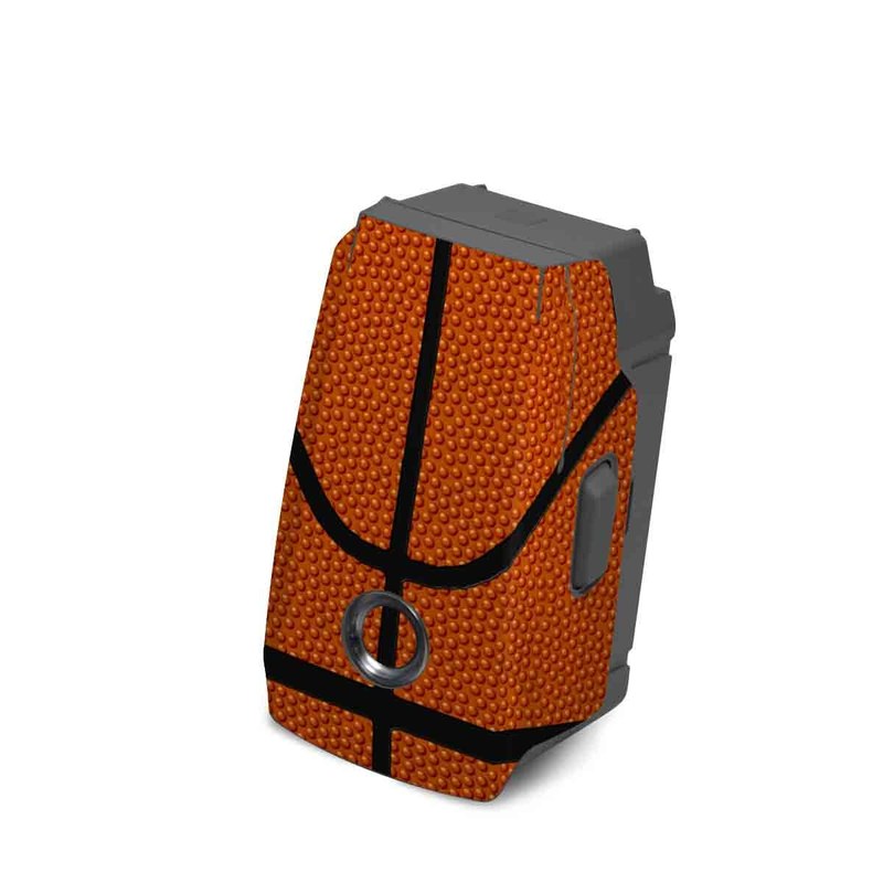 DJI Mavic 2 Battery Skin design of Orange, Basketball, Line, Pattern, Sport venue, Brown, Yellow, Design, Net, Team sport, with orange, black colors