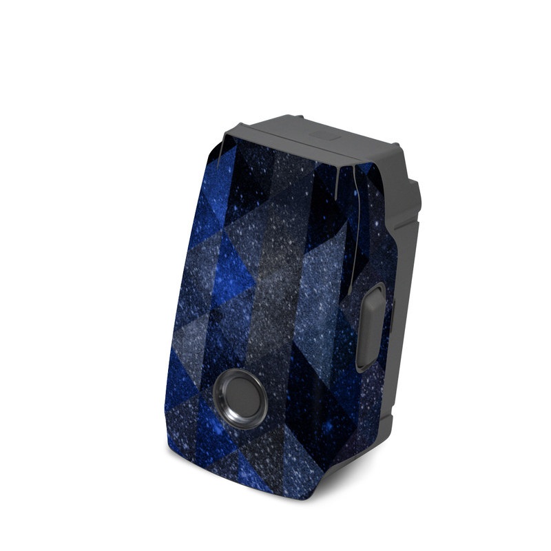 DJI Mavic 2 Battery Skin design of Text, Pattern, Graphic design, Font, Purple, Design, Line, Triangle, Logo, Graphics, with black, blue, white colors