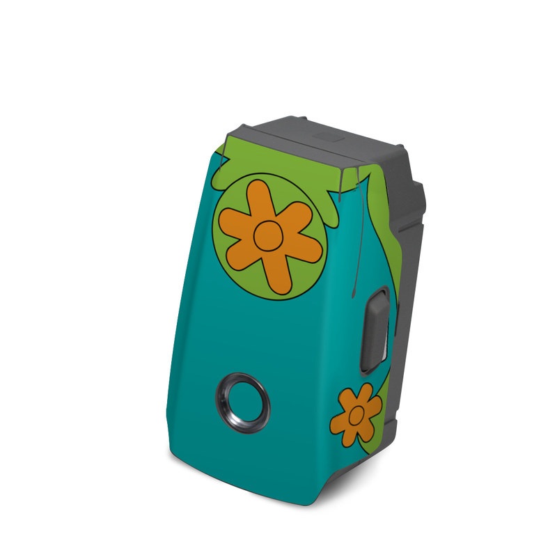 DJI Mavic 2 Battery Skin design of Organism, Font, Happy, Petal, Rectangle, Sharing, Circle, Illustration, Symbol, Grass, with blue, green, orange, white colors