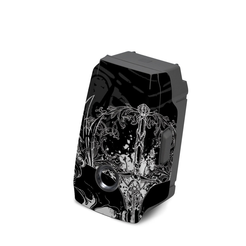 DJI Mavic 2 Battery Skin design of Illustration, Art, Design, Monochrome, Graphic design, Pattern, Fictional character, Skull, Black-and-white, Graphics, with black, gray colors