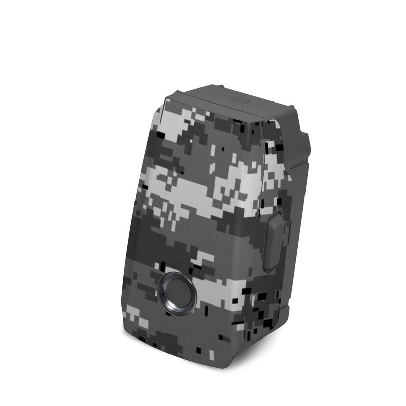 DJI Mavic 2 Battery Skin design of Military camouflage, Pattern, Camouflage, Design, Uniform, Metal, Black-and-white, with black, gray colors