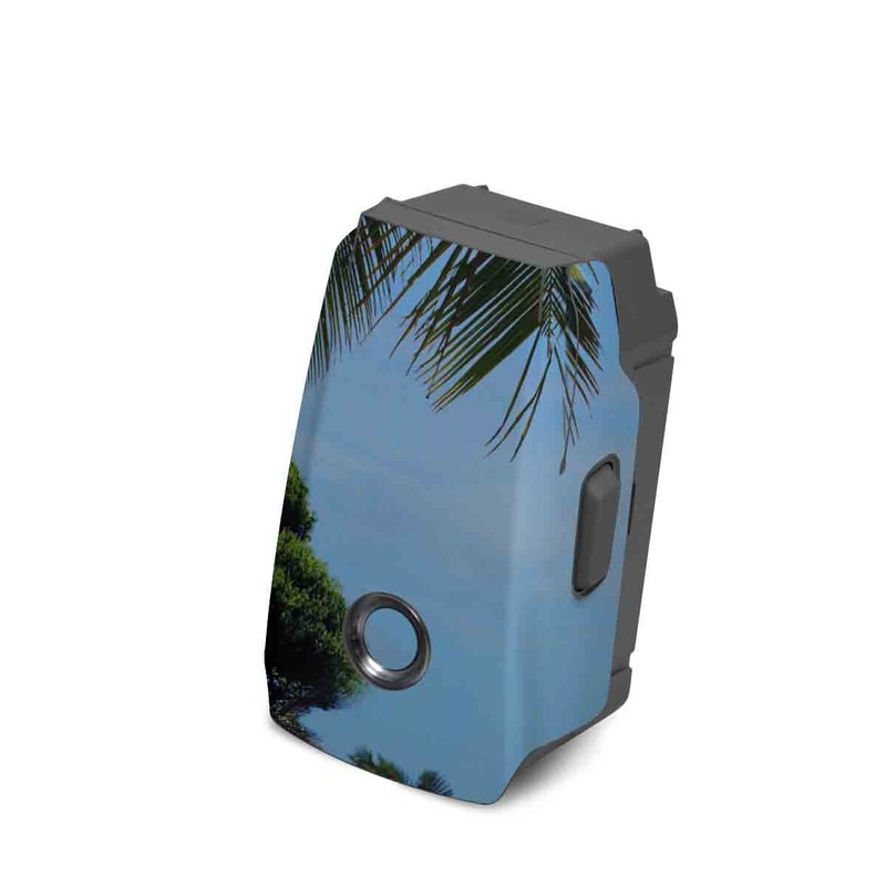 DJI Mavic 2 Battery Skin design of Body of water, Tropics, Nature, Natural landscape, Shore, Coast, Caribbean, Sea, Tree, Beach, with gray, black, blue, green colors
