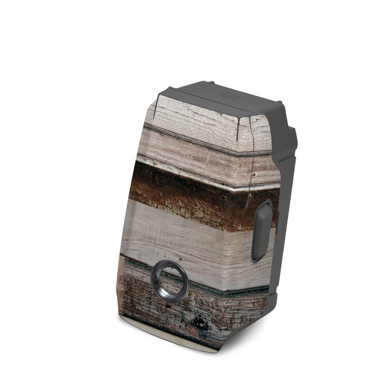 DJI Mavic 2 Battery Skin design of Wood, Wall, Plank, Line, Lumber, Wood stain, Beige, Parallel, Hardwood, Pattern, with brown, white, gray, yellow colors