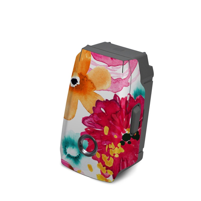 DJI Mavic 2 Battery Skin design of Flower, Cut flowers, Floral design, Plant, Pink, Bouquet, Petal, Flower Arranging, Artificial flower, Clip art, with pink, red, green, orange, yellow, blue, white colors